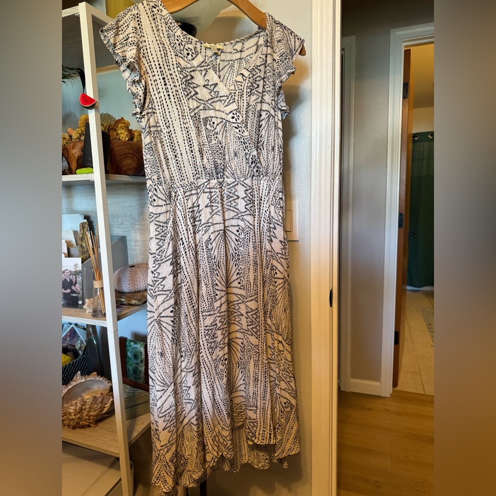 Kori Black and White Sleeveless Sundress